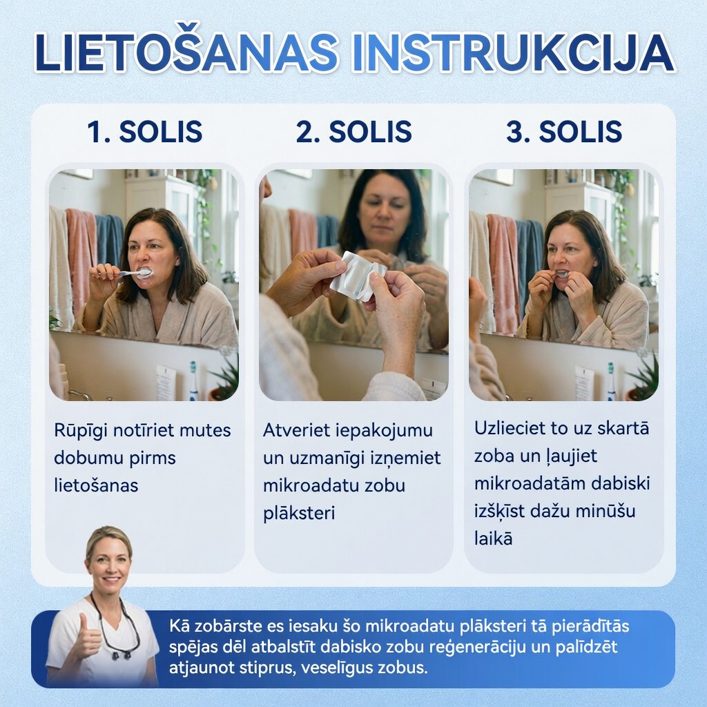 GarageLine®🦷8️⃣ TIDEGLUSIB ZOBU UN SMAGANU NanoLabošanas Šķīstošās Balinošās Sloksnes✨ (Atbalsta zobu atjaunošanu un palīdz mazināt smaganu diskomfortu un citas bieži sastopamas mutes dobuma problēmas